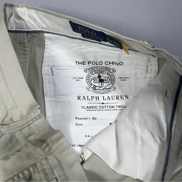 Polo Ralph Lauren Chino Classic Fit Men’s Beige Size 34/30 - Picture 4 of 10